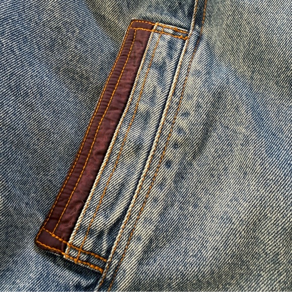 Vintage 90s Oversized Denim Jacket | Western Patchwork Boho Retro | Size L - Picture 9 of 10